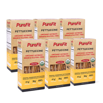 PureFit - Organic Soy Bean Fettuccine Pasta - Low Carb, High Protein, Keto Friendly, Gluten Free, Vegan, Non-GMO, Kosher, Easy t