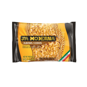 La Moderna, Codos, Pasta, Hecha Con Sémola De Trigo Durum, Enriquecida Con Vitaminas Y Hierro, 16 Oz