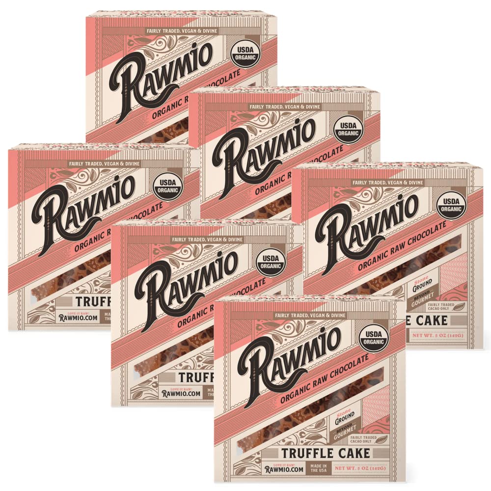 Rawmio Mini Chocolate Truffle Cake - 5 oz. Raw, Organic, Vegan, Gluten-Free - 6 Packs