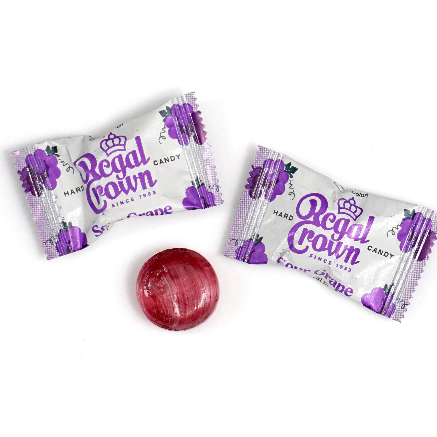Regal Crown Sour Grape, 6.25 Ounce Bag (Pack Of 1), Individually Wrapped Hard Sour Candy, The Hampton Candy Company