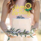 YCTHUNFISH Happy Birthday Cake Topper Glitter Sunflower Decoration for Kids Parties, Summer Baby Showers, 1 Pack
