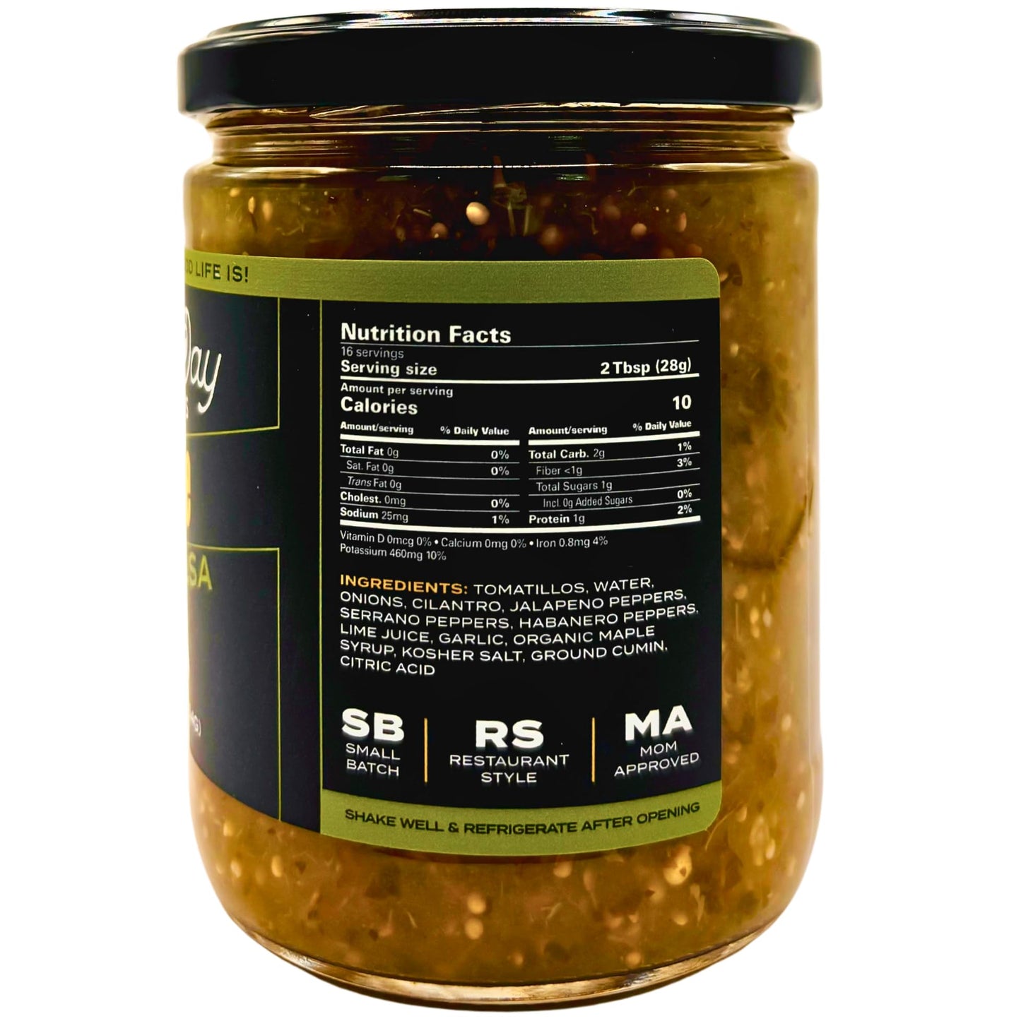 Sixth Day Snacks Hot Salsa Verde (16 oz.) - Gluten Free, Fresh Ingredients, Vegan, and Low Sodium