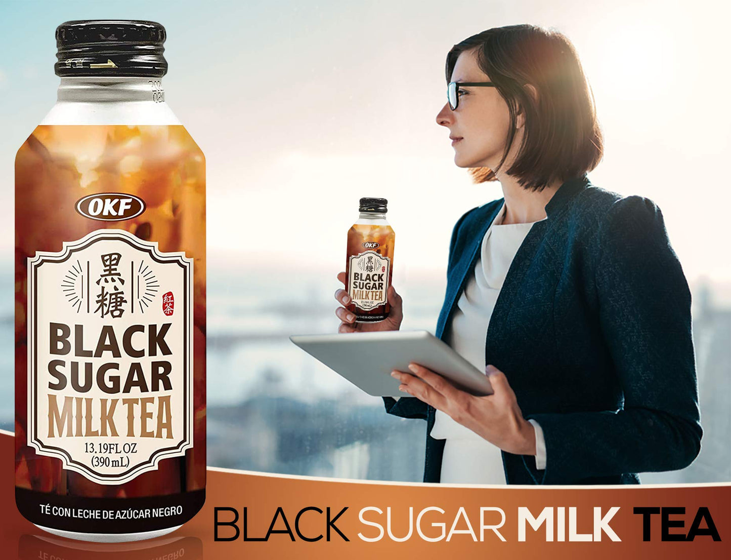 Okf Black Sugar Milk Tea, 13.19 Fluid Ounce (Pack Of 20)