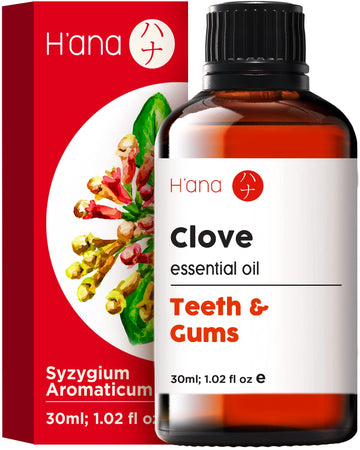 Hana Clove Oil For Tooth Aches & Pain - 100% Pure And Natural Clove Essential Oil - Therapeutic Grade Clove Oil Essential Oil - 