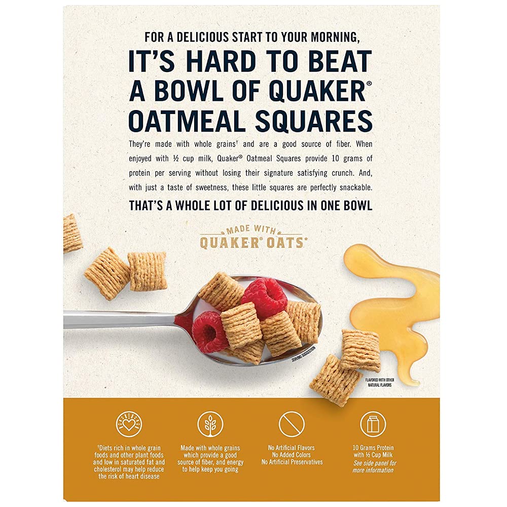 Quaker, Oatmeal Squares, Honey Nut, 14.5 Oz