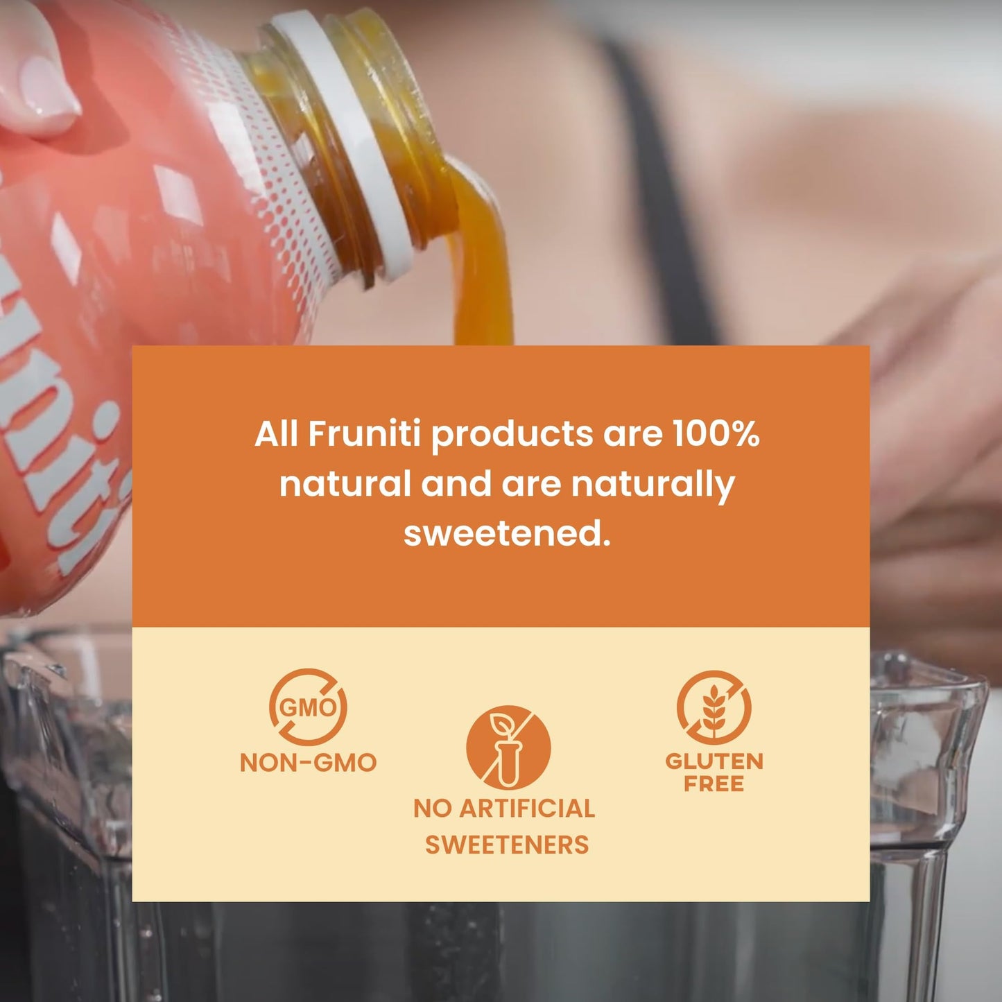 Fruniti Peach Smoothie Mix - Energy Boosting Fruit Puree - No Sugar Added - 48 Fl Oz