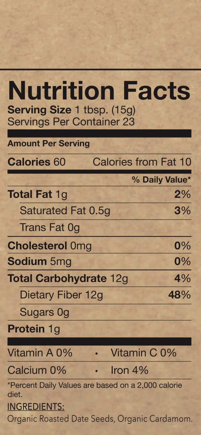 MediDate Coffee Alternative, Roasted Date Seeds & Cardamom, 12 Ounce, Caffeine & Acid-Free, Naturally Occurring Prebiotics