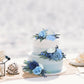 Rinlong 3Pcs Pre-Made Cake Flowers Navy Blue Cake Decorations Wedding Cake Decorating Flowers Decor Christening Birthday Baby Sh