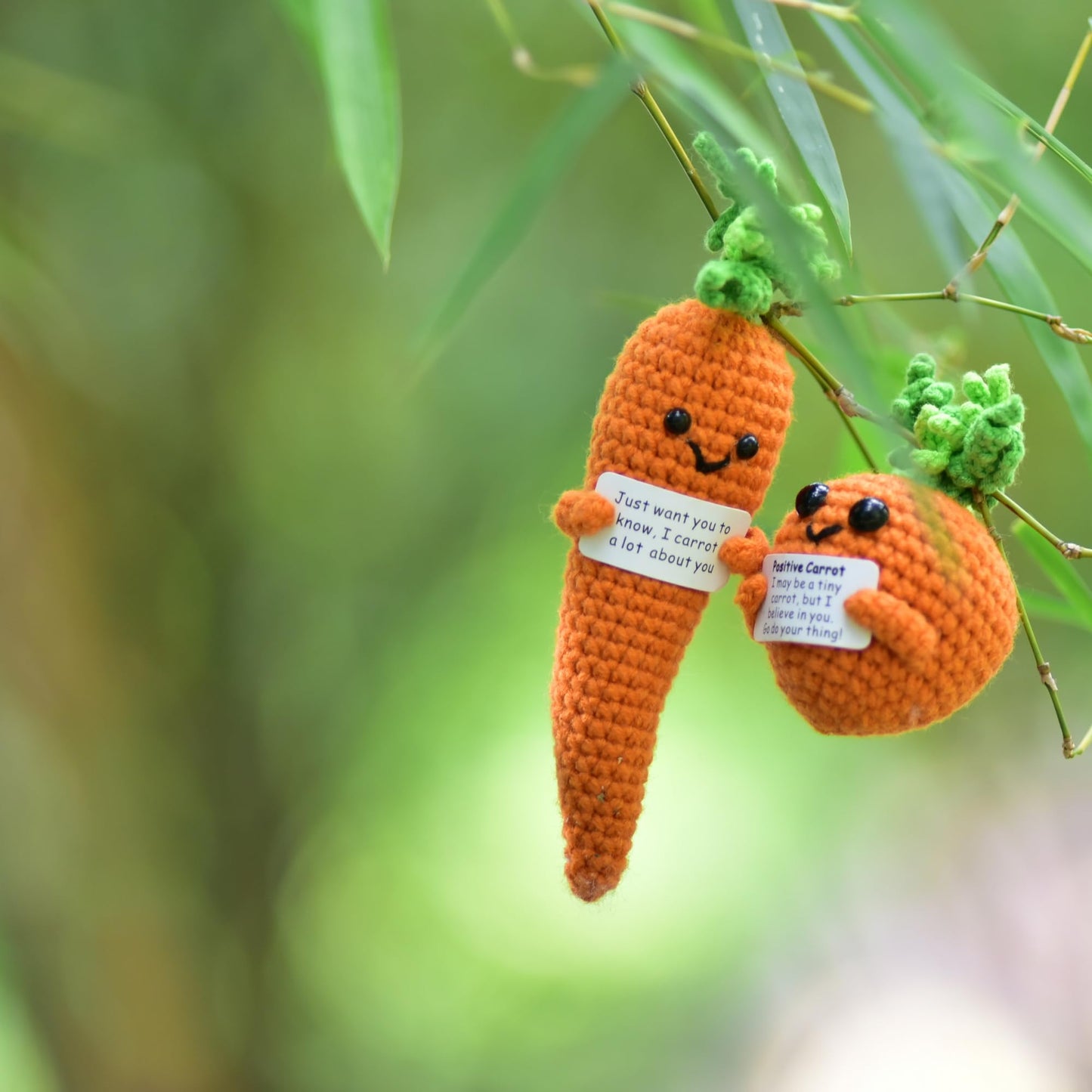 Qyqkfly 2 Pcs Mini Cute Funny Positive Life Bunny Carrots Easter Basket Stuff Potato Pickle Creative Knitted Animal Crochet East