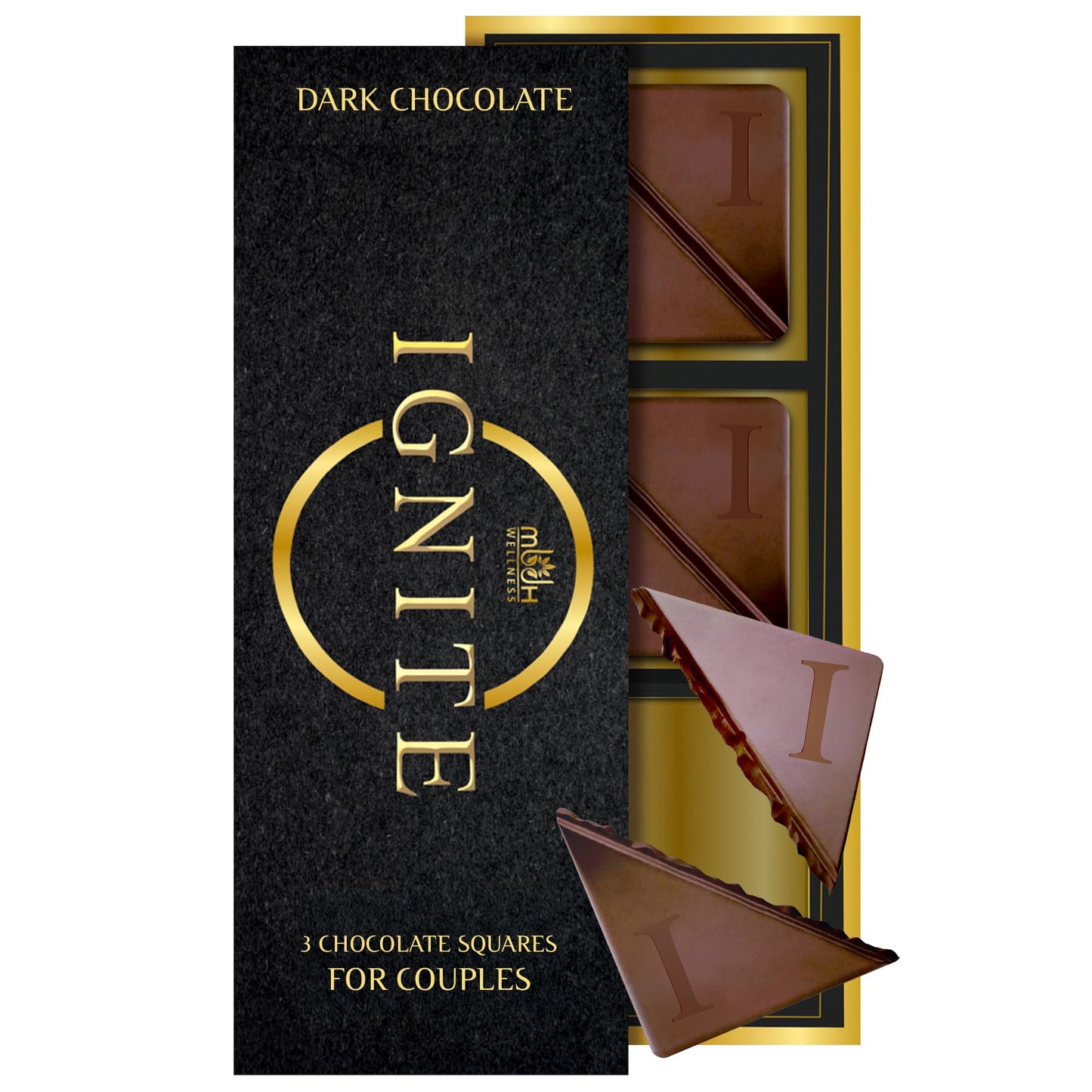 Ignite Dark Chocolate Bars - Premium 60% Cocoa Squares for Couples - Luxurious Dark Chocolate Crafted for Shared Moments, Specia