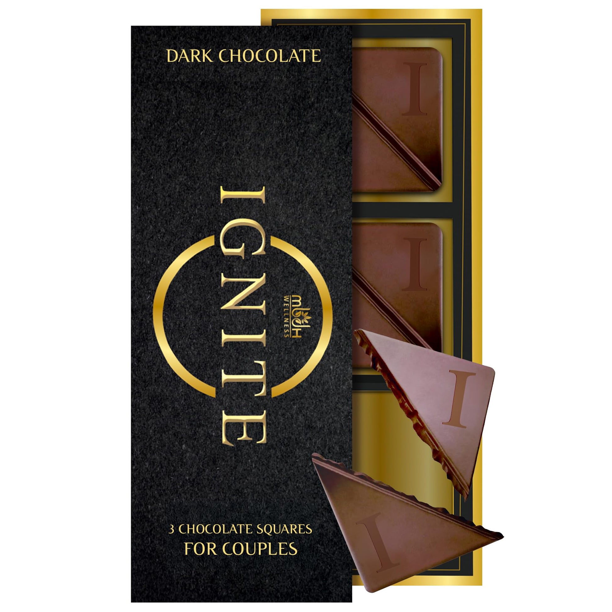 Ignite Dark Chocolate Bars - Premium 60% Cocoa Squares for Couples - Luxurious Dark Chocolate Crafted for Shared Moments, Specia