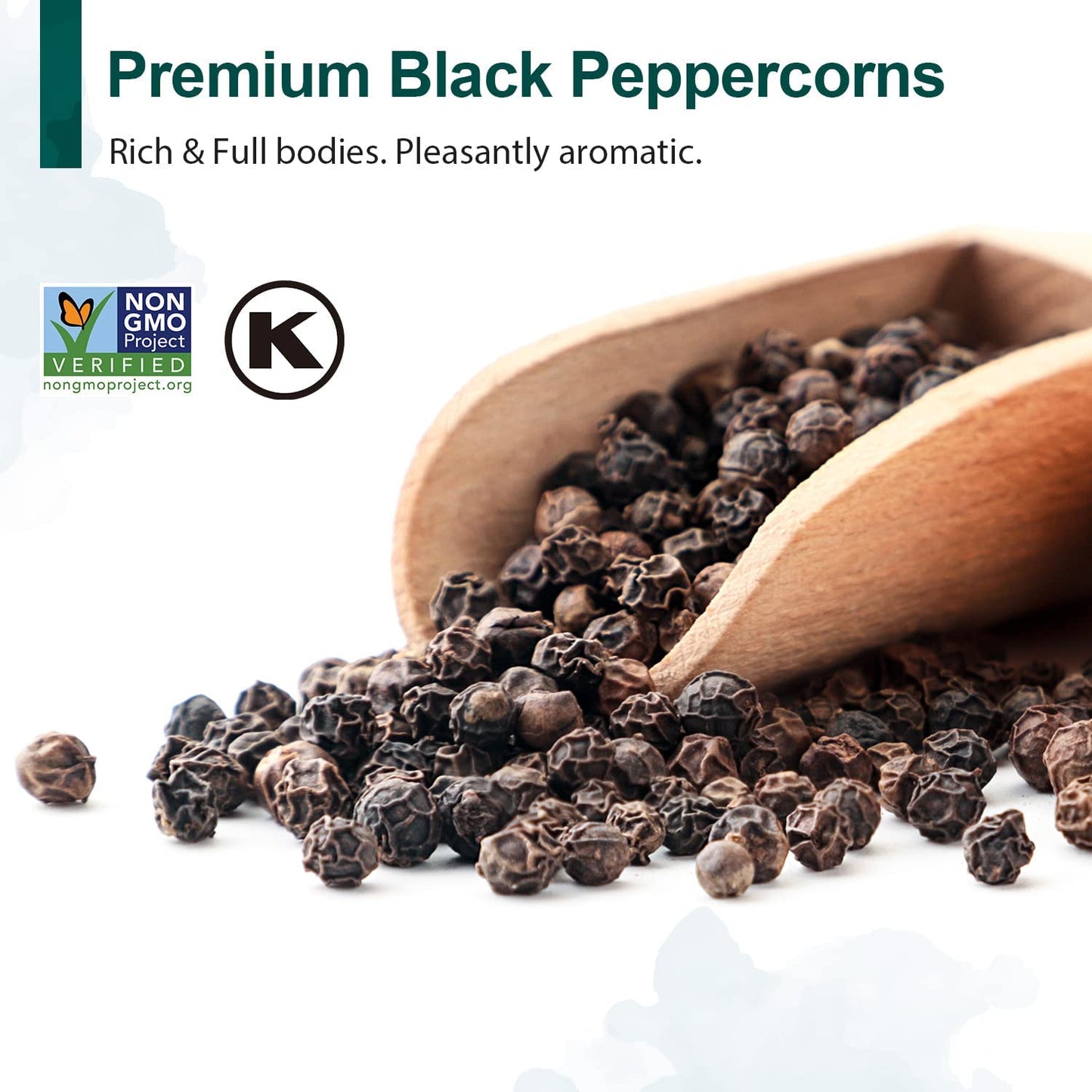 Soeos Himalayan Pink Salt 39 oz + Whole Black Peppercorns 18 oz, Kosher Bulk, Coarse Salt, for Grinder Refill, Peppercorns, Pepp