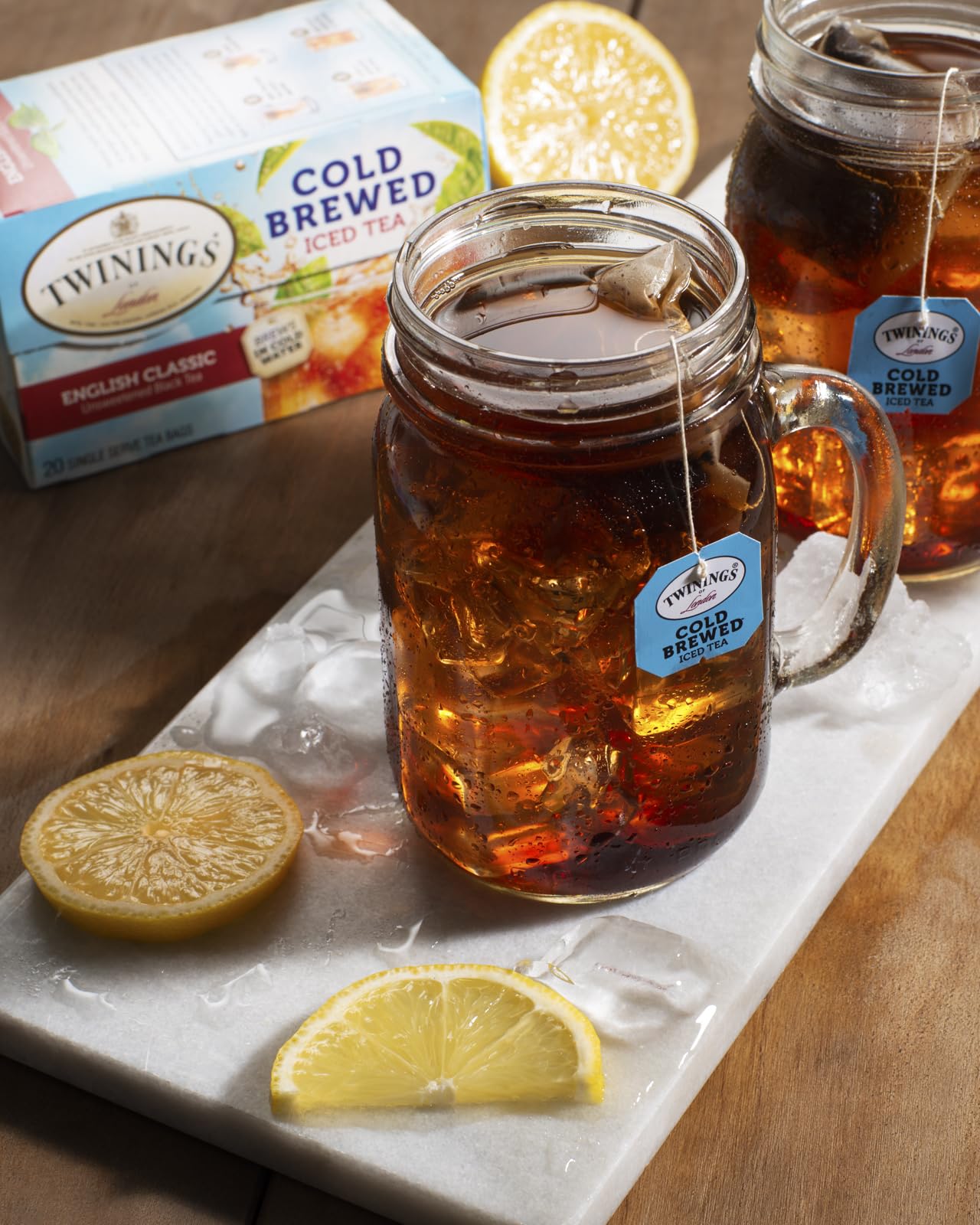 Twinings English Classic Cold Brew Iced Tea Bags, 20 Count (Pack of 6), Unsweetened Black Tea, Caffeinated, 120 Teabags