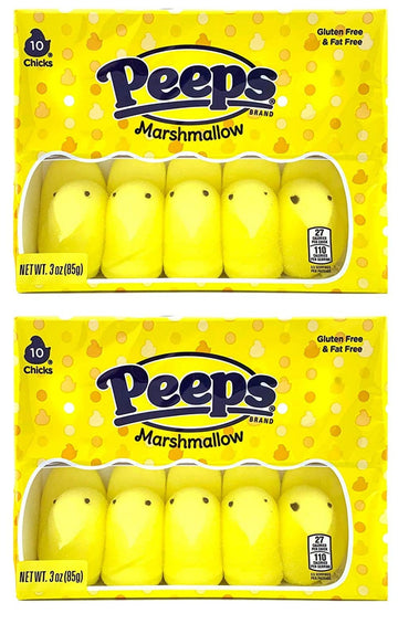 Peeps Easter Marshmallow Yellow Chicks Candy Basket Stuffers, 3 Ounces, Pack of 2