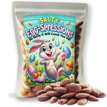 Gears Out Salty Egg-spressions Salted Almonds - 8.1 oz, Roasted Crunchy Snack, Bunny Themed for Easter