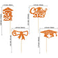 Gyufise 24Pcs 2025 Graduation Cupcake Toppers Orange Glitter Congrats Class Of 2025 Diploma Grad Cap Cupcake Picks Decoratiosn For 2025 Graduation Theme Party Supplies
