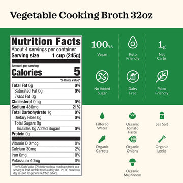 Vegetable Broth By Kettle And Fire - Fresh Vegetables Soup, Gluten-Free, Paleo Friendly, Dairy Free, Keto Diet, Natural Soup Bas