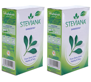 Steviana Sweetener From Stevia Leaves 50 Sachets Each Pack Of 2 (Imported)