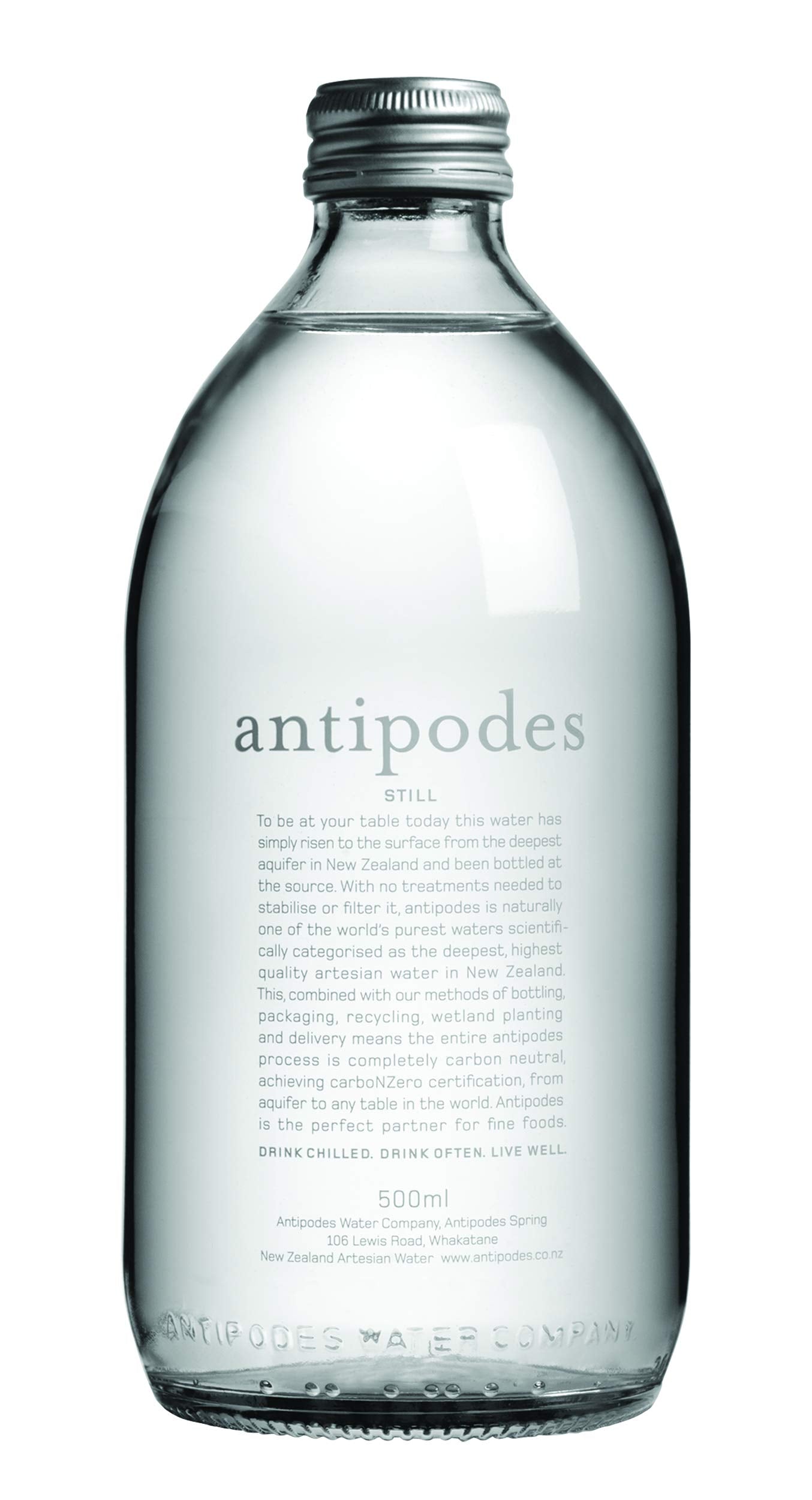 ANTIPODES Still Water - 16.9 oz (500mL) - Pack of 12 Glass Bottles