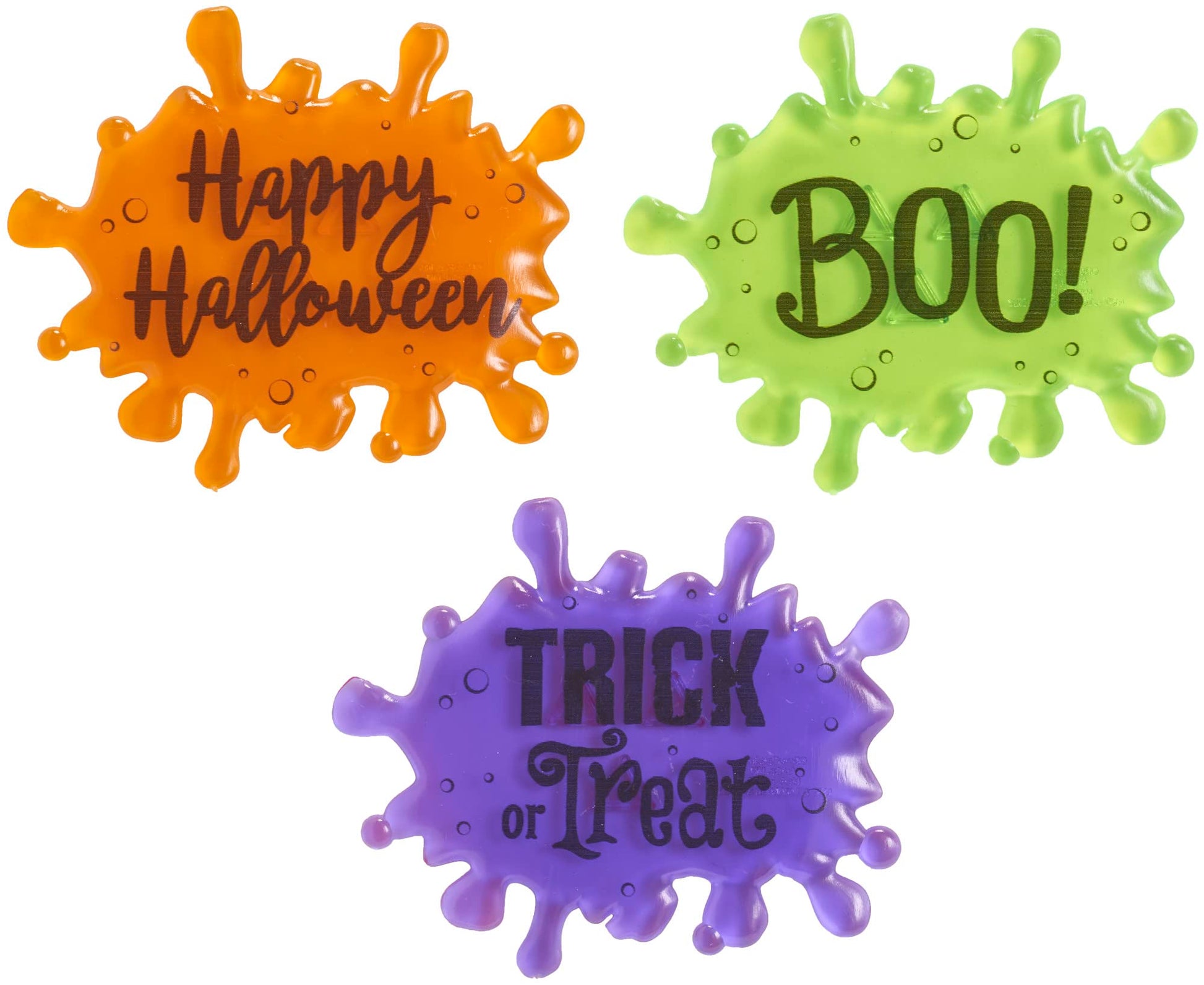 DecoPac Halloween Slime Sayings Cake Decorations, 12 Pack, Food Safe, Purple, Green, Orange, Model 22841