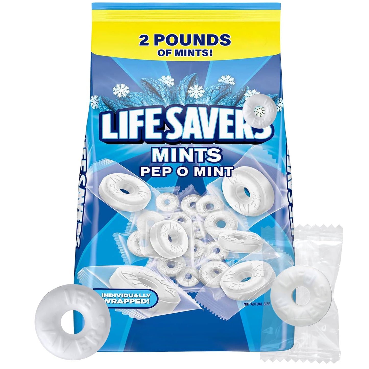 Pep O Mint Mints Bulk Individually Wrapped  2lb Pack of LifeSavrs Hard Candy  Candy in Bulk Perfect for Holidays  Weddings and Corporate Even