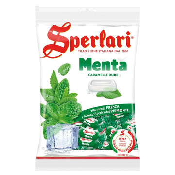 Sperlari "Menta" Mint Hard Candy Bag, Individually Wrapped Italian Sweets, 500 Gr /17.6 Ounce Bag (1-Pack)
