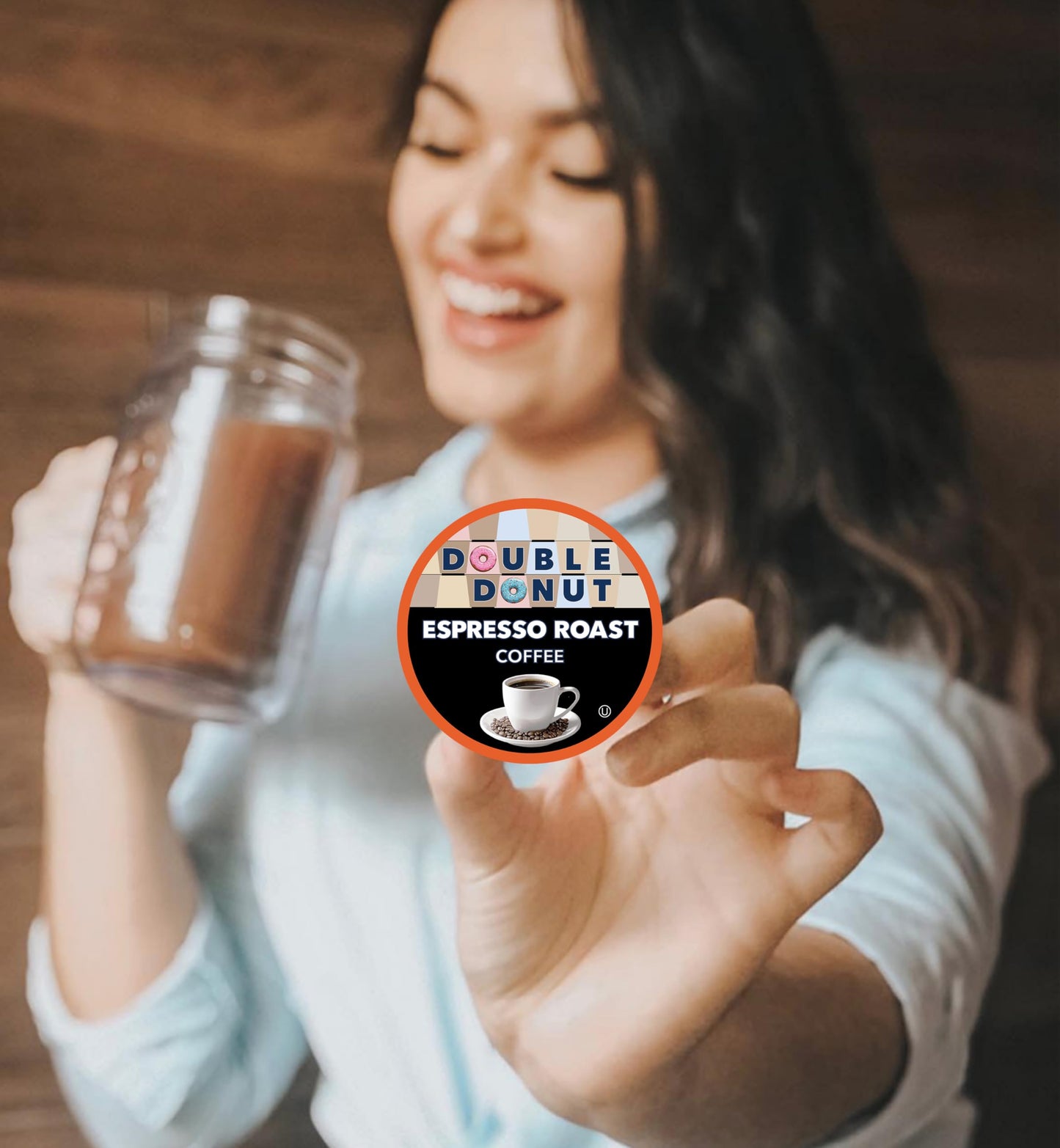 Double Donut Coffee Espresso Roast Blend, 20 Count Recyclable Pods for Keurig K Cup Machine