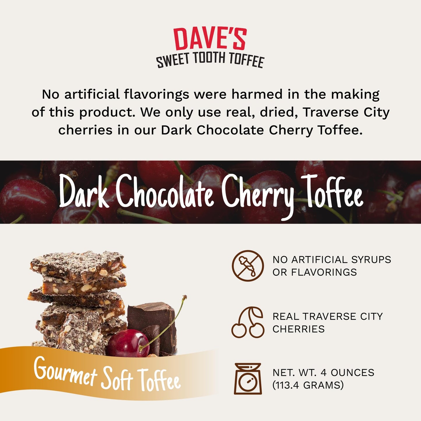 Daves Sweet Tooth Dark Chocolate Cherry Snack Pouch, 4 Oz