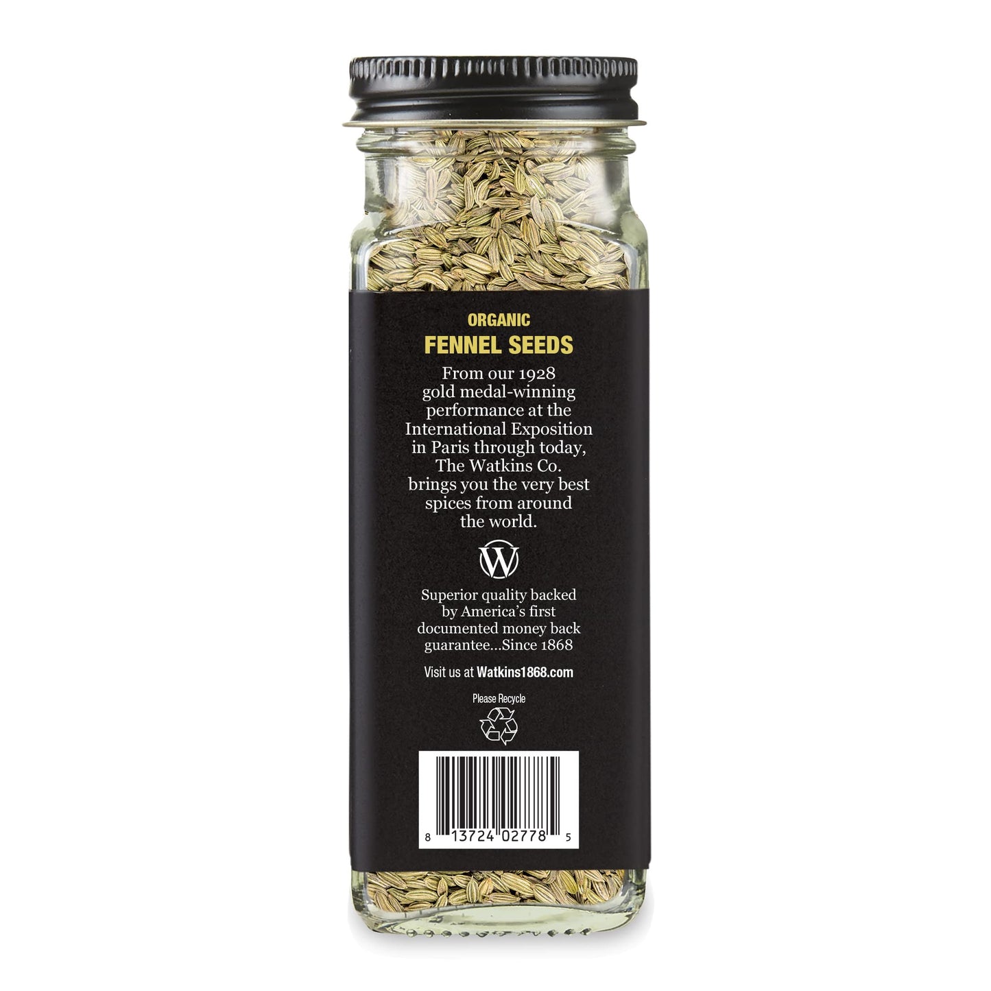 Watkins Organic Fennel Seeds, 1.8 Oz, Pack Of 3