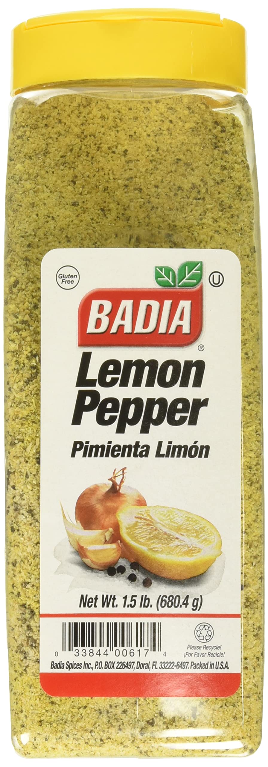 Badia Lemon Pepper, 24 Oz – Zesty Citrus & Black Pepper Blend For Seafood, Chicken, Meat, & Vegetables