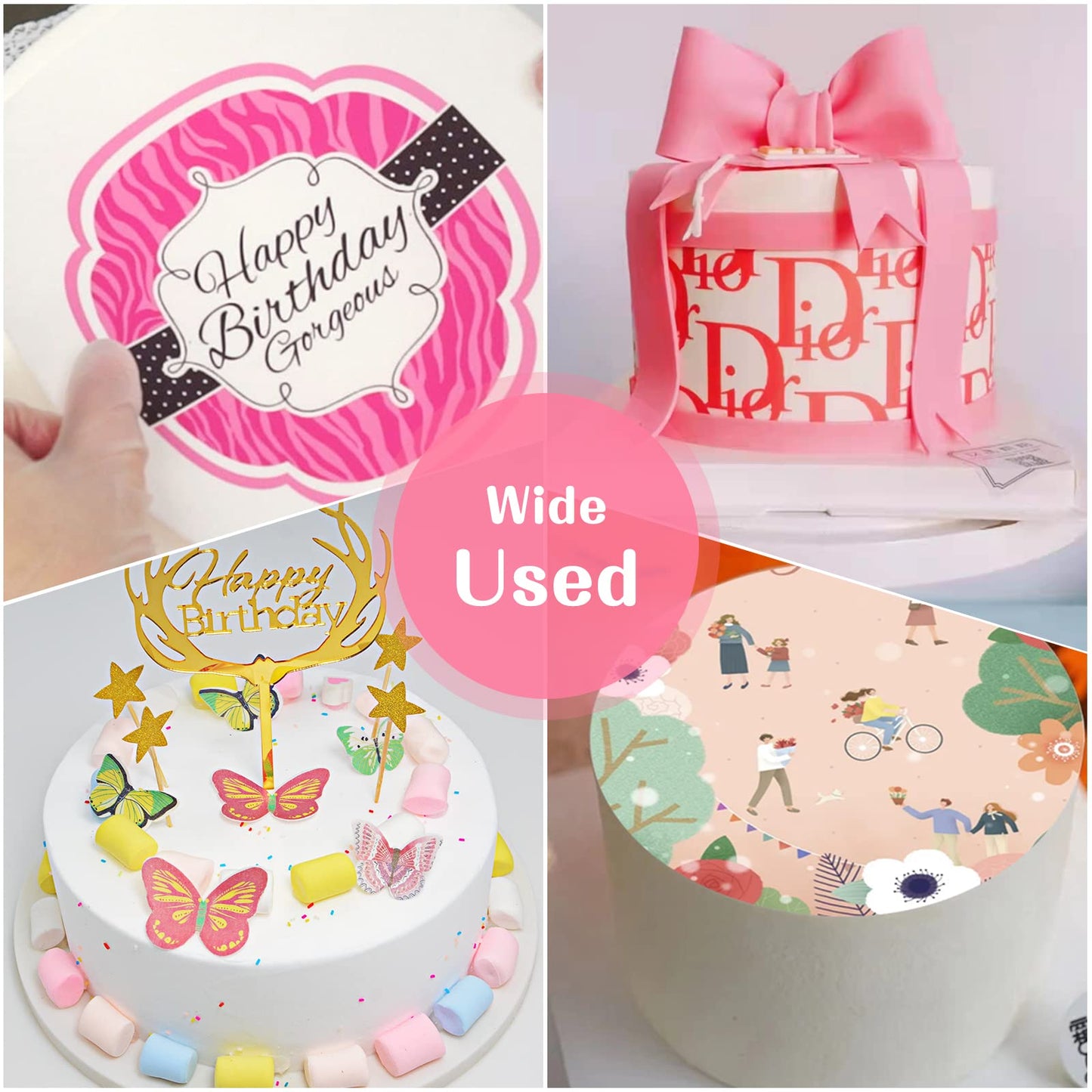 Youtook Edible Paper Frosting Sheets: 25Pcs Edible Paper For Cakes Printable (Icing Sheets) 11.7'' X 8.3''A4 Size, Sugar Paper F