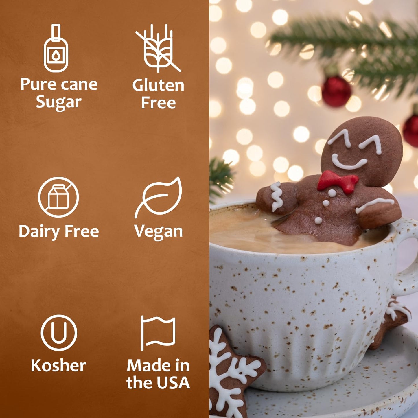 Syruvia Gingerbread Syrup - Gingerbread Coffee Syrup Flavor, 25.4 Fl Oz, Kosher, Gluten Free, Perfect For Coffee, Drinks, Soda,