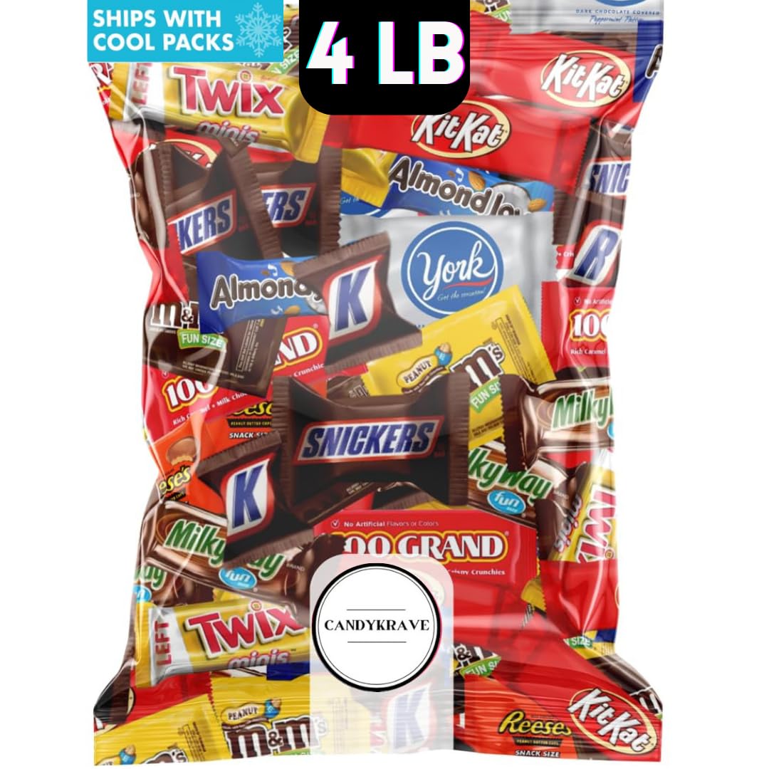 CandyKrave Halloween Assorted Chocolate Candy Variety Pack - 4lb Assorted Bulk Chocolate Candy & Chocolate Gifts - Halloween Cho