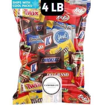 CandyKrave Halloween Assorted Chocolate Candy Variety Pack - 4lb Assorted Bulk Chocolate Candy & Chocolate Gifts - Halloween Cho