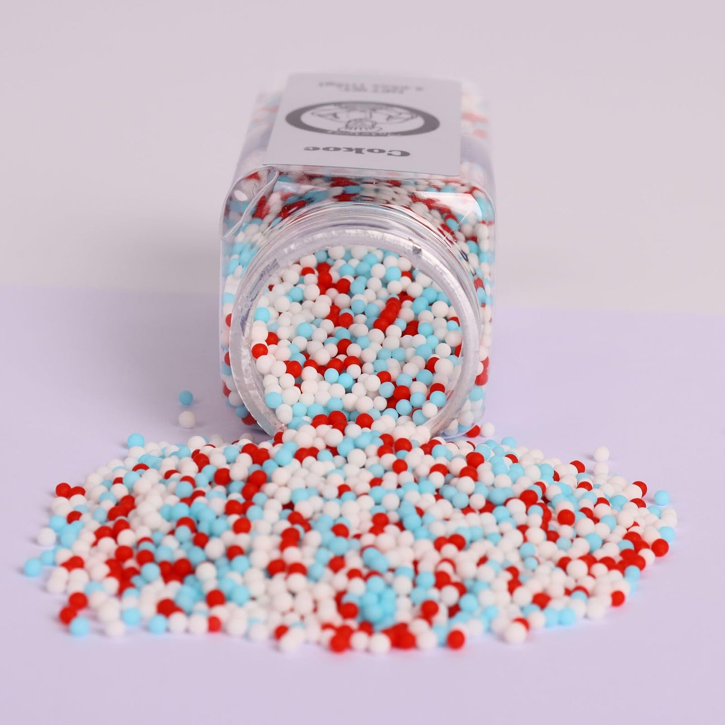 Cokoc Edible Sprinkles for Desserts, 4.05oz, Red White & Blue, Soft Jimmies for Ice Cream, Cakes, Cookies, Cupcakes