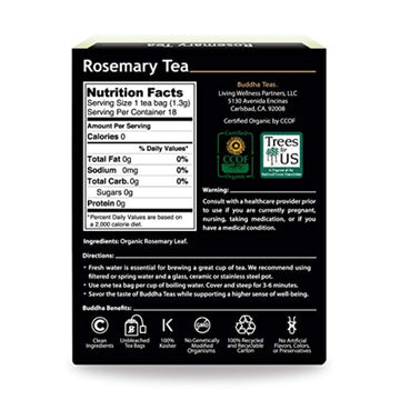 Buddha Teas Organic Rosemary Tea - 18 Bleach-Free Bags - USDA Organic, OU Kosher, CCOF Organic - 0.83 Ounce