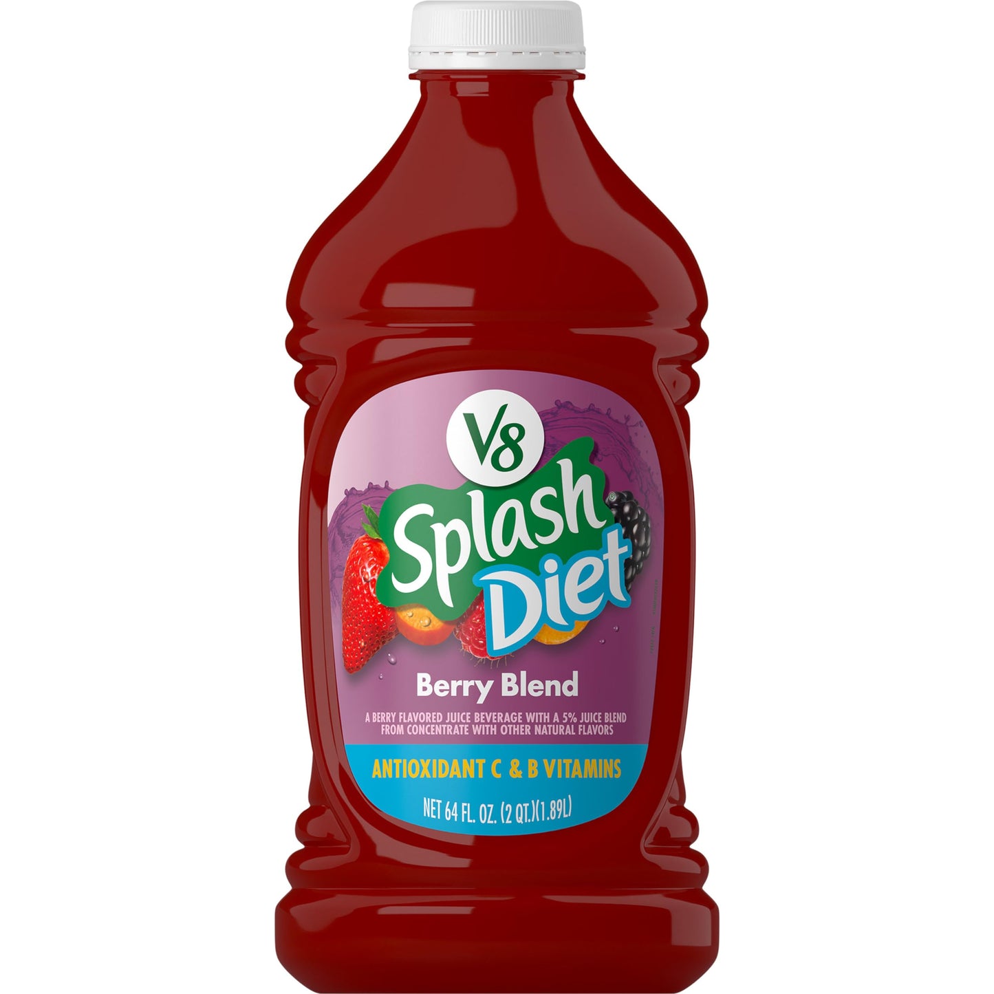 V8 Splash Diet Berry Blend Flavored Juice Beverage, 64 Fl Oz Bottle