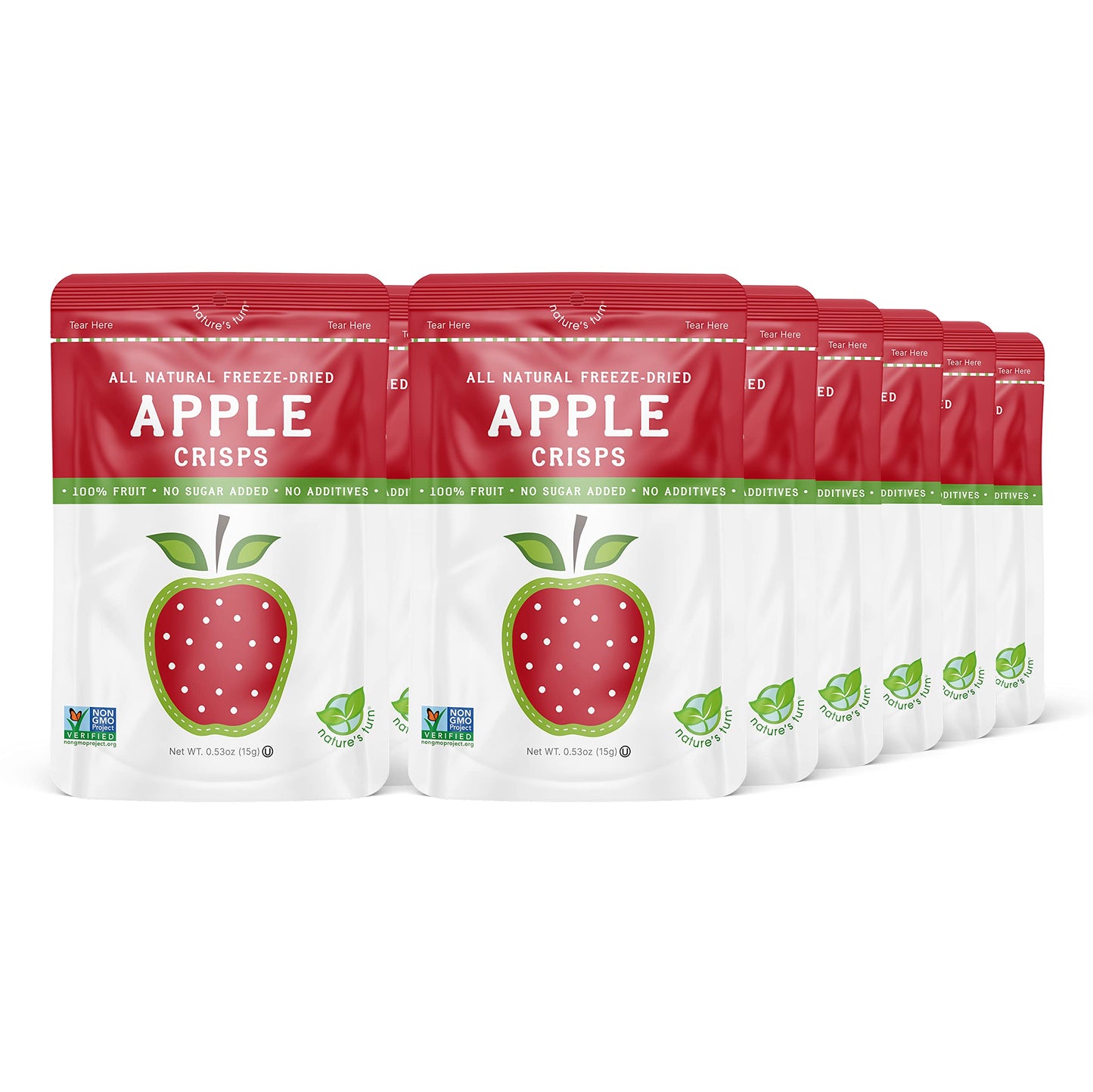 Nature'S Turn Freeze-Dried Fruit Snacks, Apple Crisps, Pack Of 12 (0.53 Oz Each)