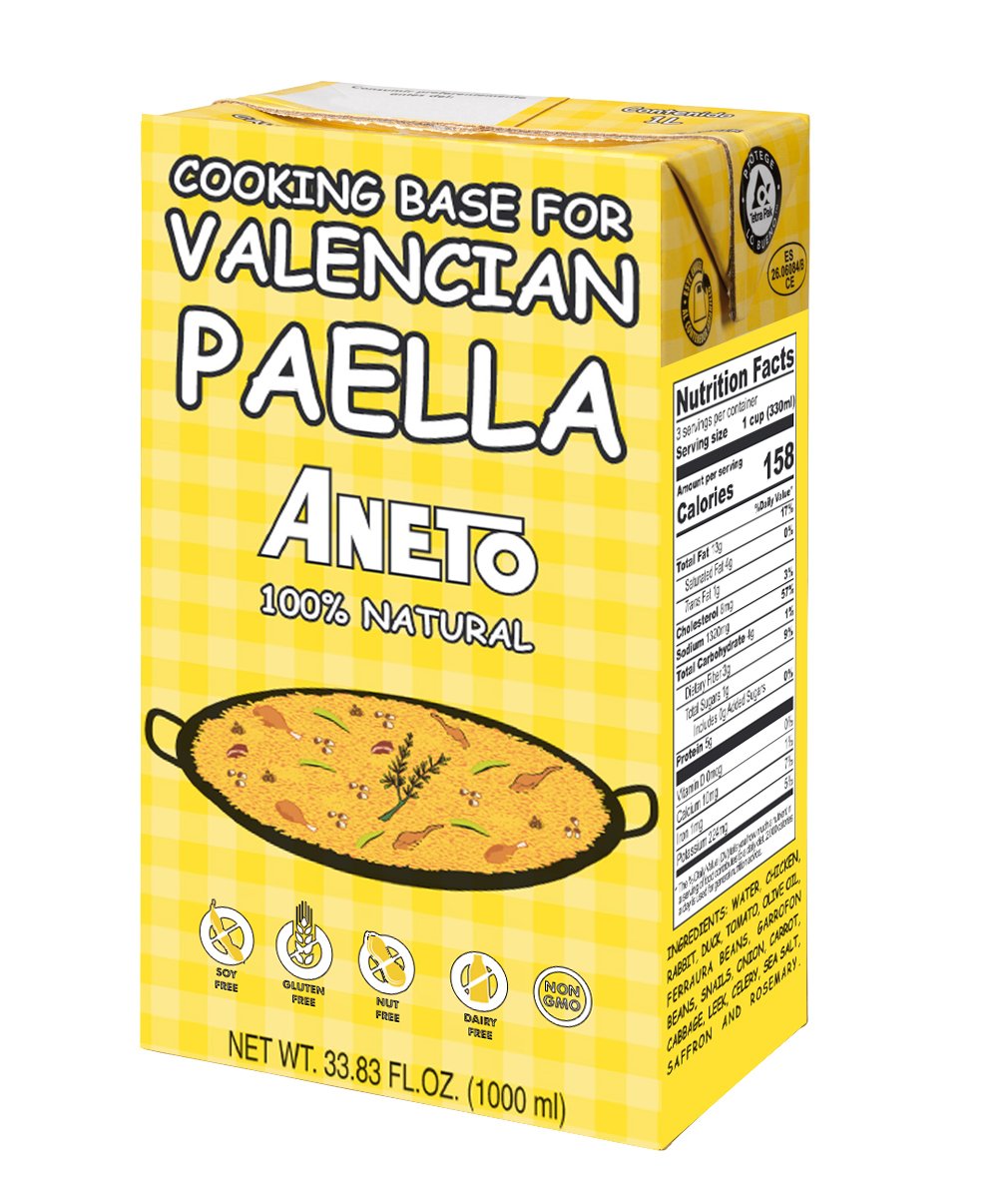 Aneto Valencian Paella Cooking Base Broth, 33.83 Fluid Ounce
