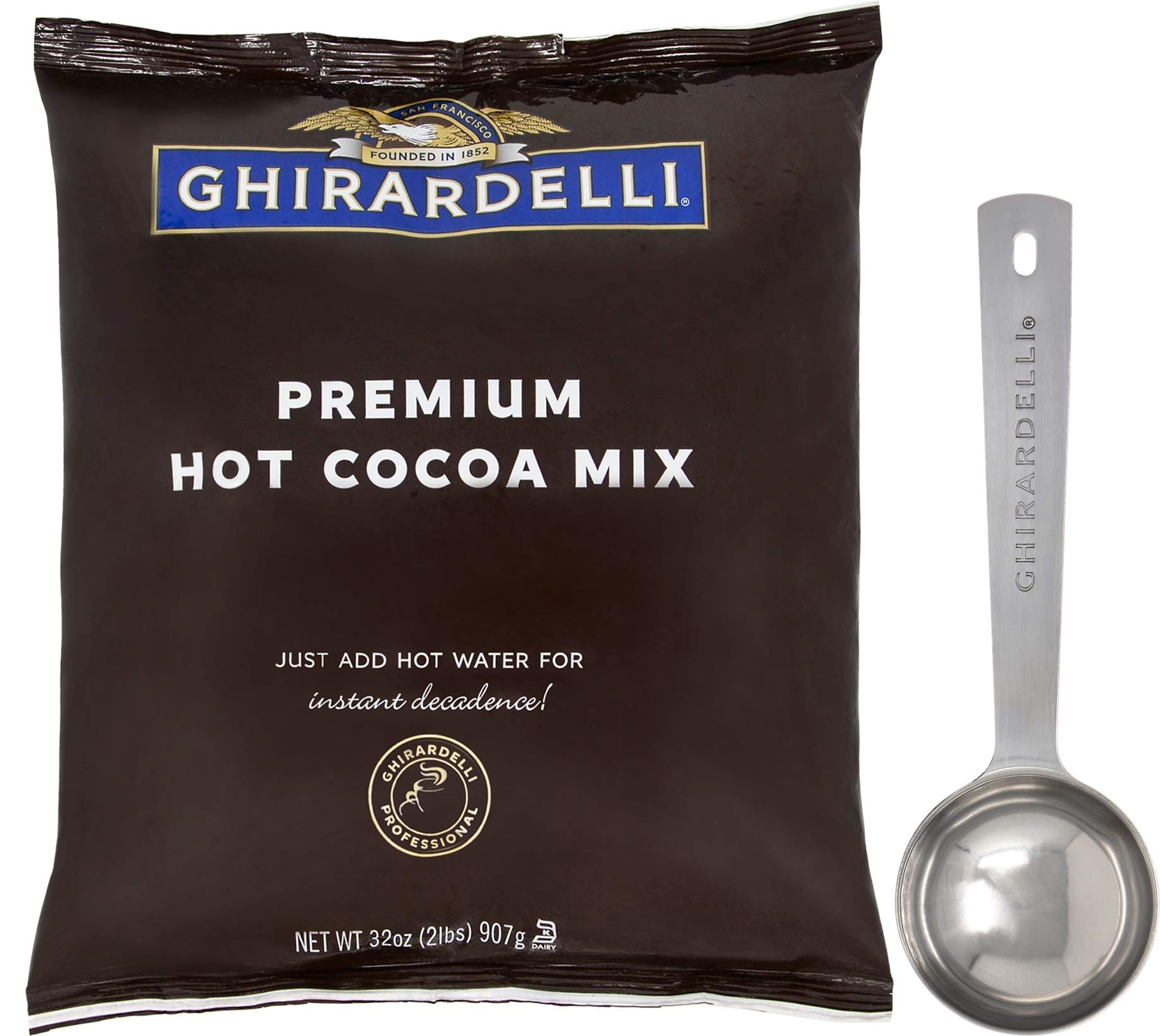 Ghirardelli Chocolate - Premium Hot Cocoa 2 Lb Pouch With Ghirardelli Stamped Barista Spoon
