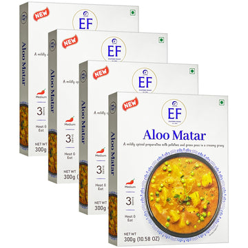 Eastern Feast - Aloo Matar, Potato & Peas Ready to Eat Meals, (Pack of 4), Vegetarian, Gluten Free