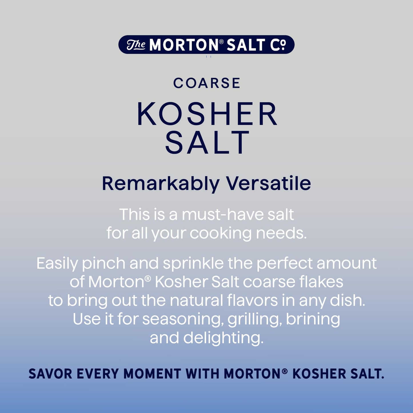 Morton Coarse Kosher Salt, Large Flaky Crystals, 3 lbs (2-Pack) - Perfect for Pinching, Brining, Grilling, Baking