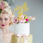 Rssta i Cake Topper - Happy 15th Birthday Decoration, Gold Glitter, Cardstock, Design 2