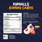 FUNTASTY Eyeballs Gummy Candy - Strawberry Jelly Filled Gummies - 19 Oz Jar - Individually Wrapped Halloween Candy