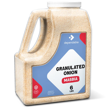 Dependable Food Granulated Onion Powder - 6 Lb. Jar - Bulk, Kosher, Natural, Dried Onion Granules for Chefs, Culinary Enthusiast