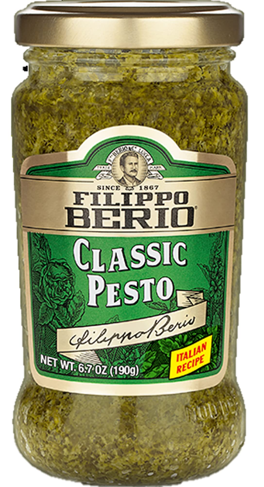 Filippo Berio Classic Pesto, 6.7 oz / 190 g,Green