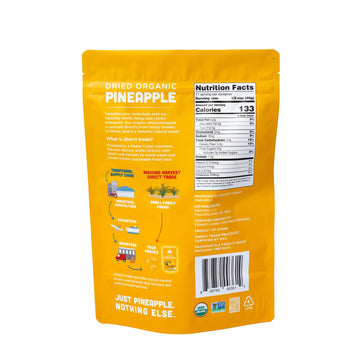 Mavuno Harvest Organic Dried Pineapple Snacks | Gluten Free | 1 Pound Resealable Bag