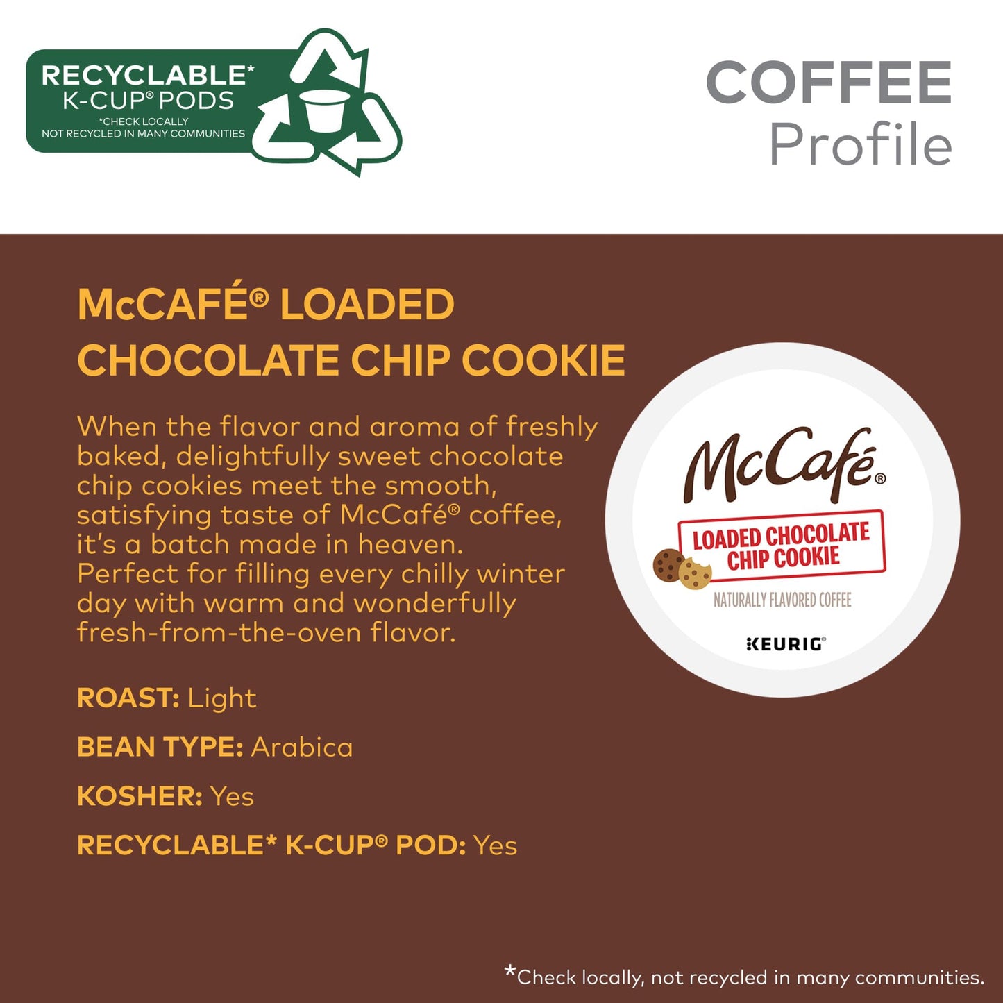 Mccaf   Loaded Chocolate Chip Cookie, 60 Count (6 Packs Of 10)