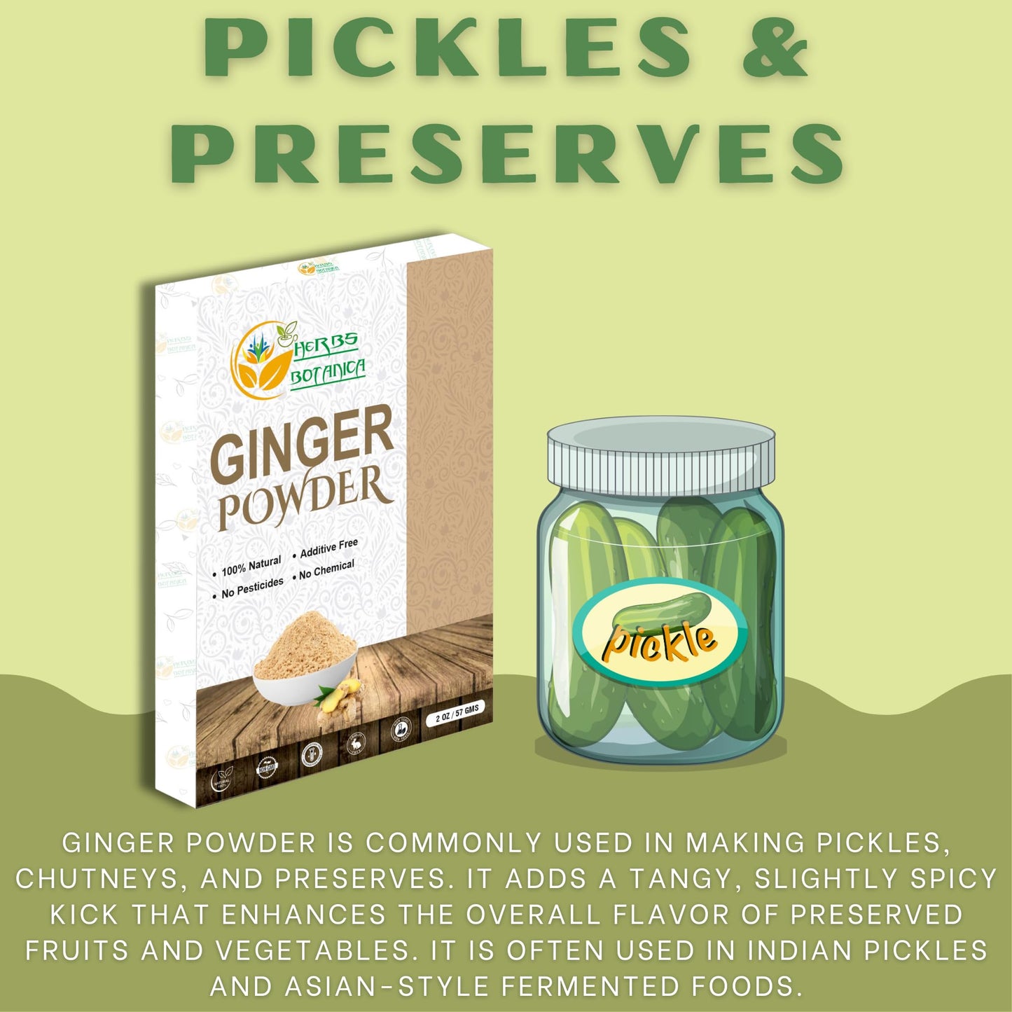 Herbs Botanica Ginger Powder Jenjibre En Polvo Premium Ground Ginger Root For Cooking, Baking, Smoothies & Spice Blends Finely M
