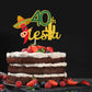 Caiwowo Fiesta 40th Birthday Cake Topper - Taco Bout 40 - Glitter Paper Decoration for Birthday Party